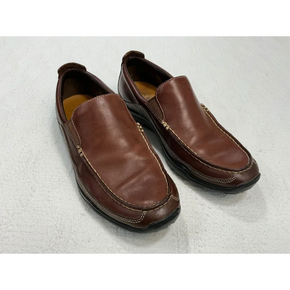Cole Haan Brown Leather Slip‎ On Loafers Mens 8M Venetian